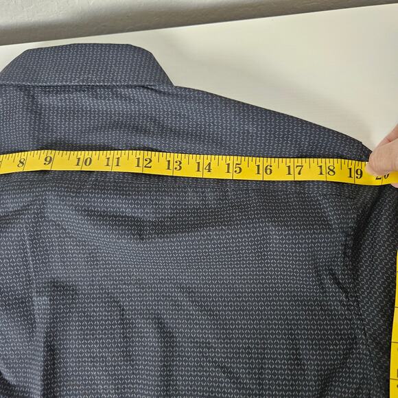 Kenneth Cole Reaction Mens Super Slim Fit Black Combo Dress Shirt Large Career - Picture 7 of 9